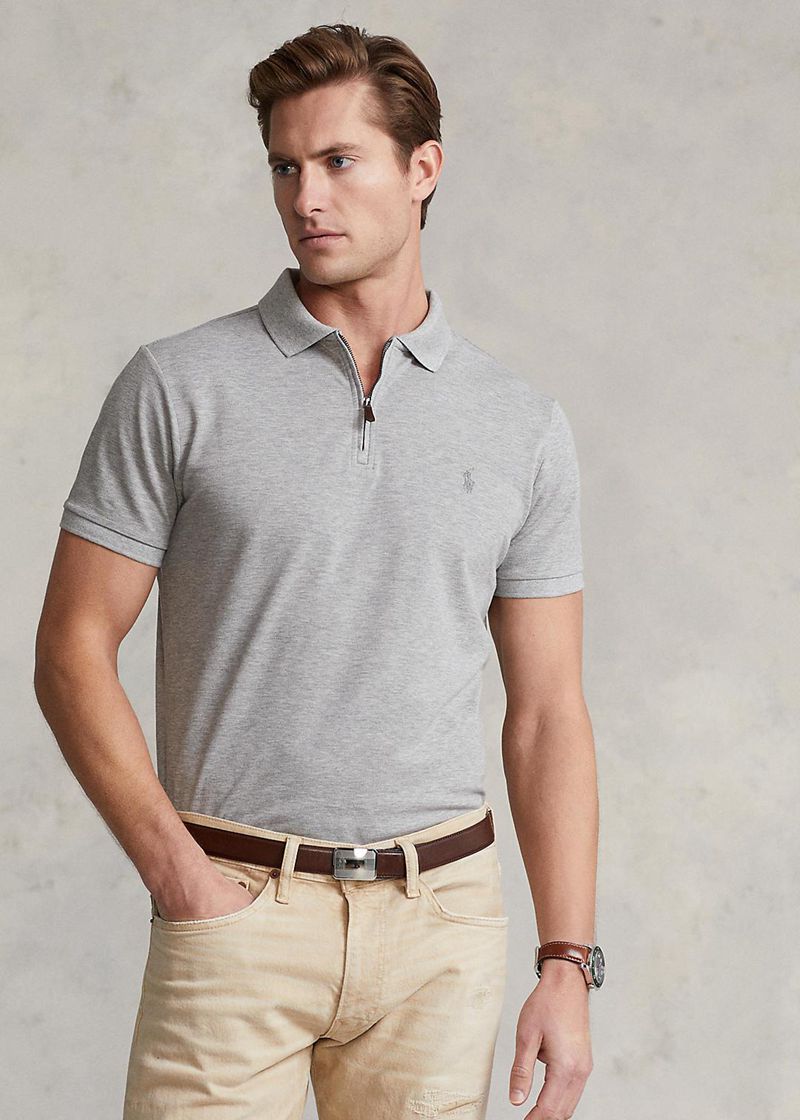 Poleras Polo Polo Ralph Lauren Hombre Custom Slim Fit Stretch Mesh Chile Gris IGFVK-5489